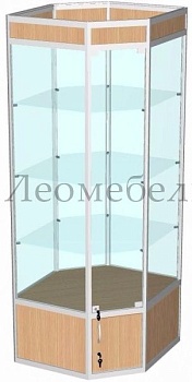 ВА-533 Витрина угловая с накопителем из профиля к ВА-530,531 цвет Дуб сонома